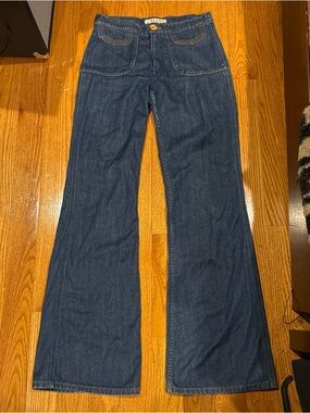 Vintage Dark Blue Wide-Leg Women’s Jeans - Classic Denim